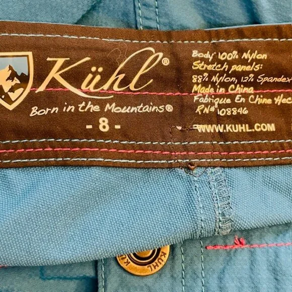 Kuhl Women's Nylon Hybrid Hiking Mid Rise Shorts Quick Dry Outdoor 8 - Picture 3 of 3